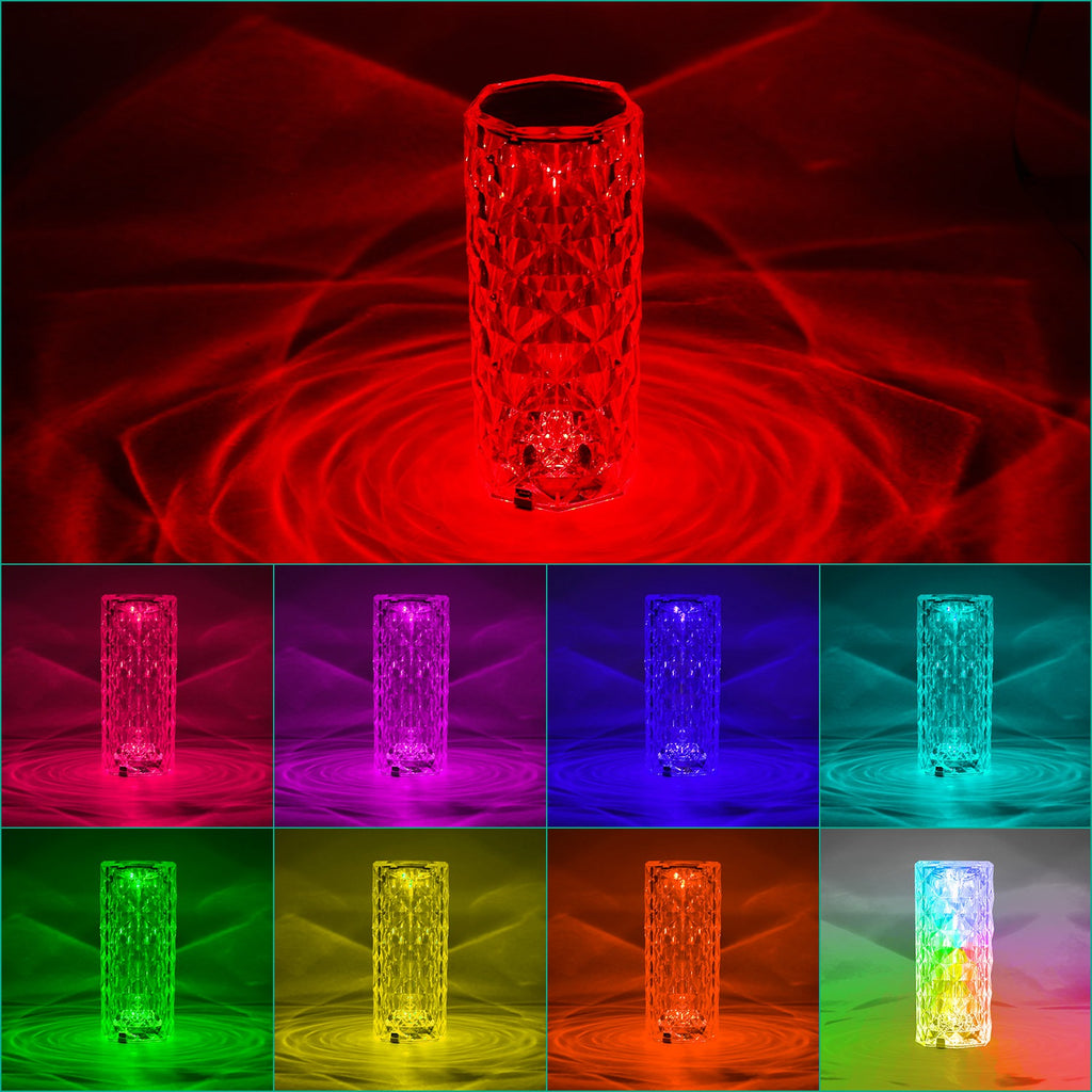 Crystal Rose Lamp – touch crystal table lamp with 16 colors and remote