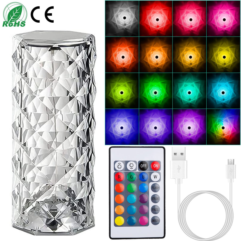 Crystal Rose Lamp – touch crystal table lamp with 16 colors and remote