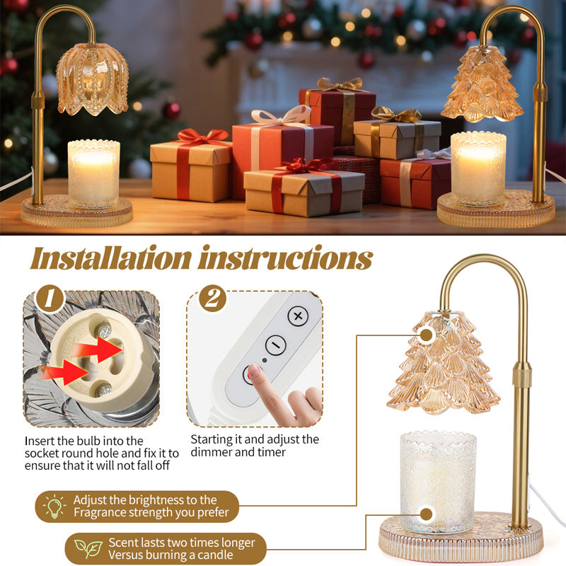 Candle Warmer Lamp – gold flameless candle warmer lamp with dimmer and timer
