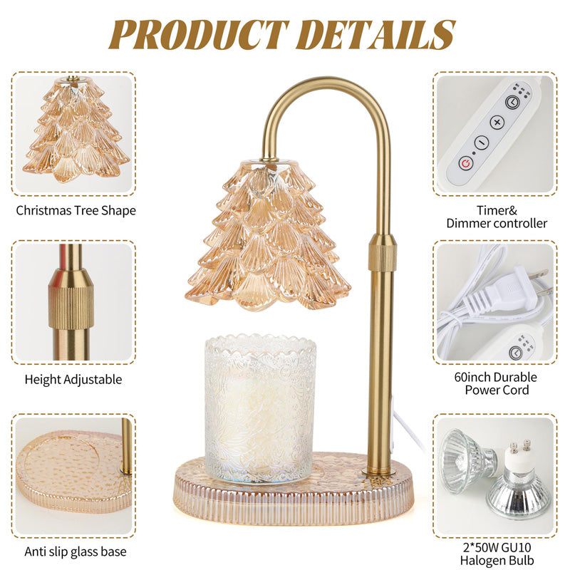 Candle Warmer Lamp – gold flameless candle warmer lamp with dimmer and timer